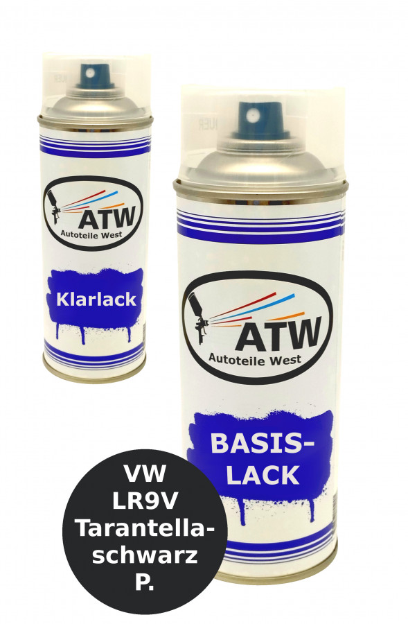 Autolack für VW LR9V Tarantellaschwarz P.+400ml Klarlack Set